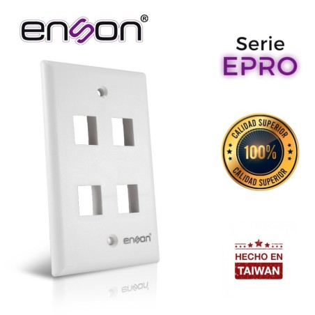 Placa de pared (faceplate) enson epro-fp40 compatible con jack keyston