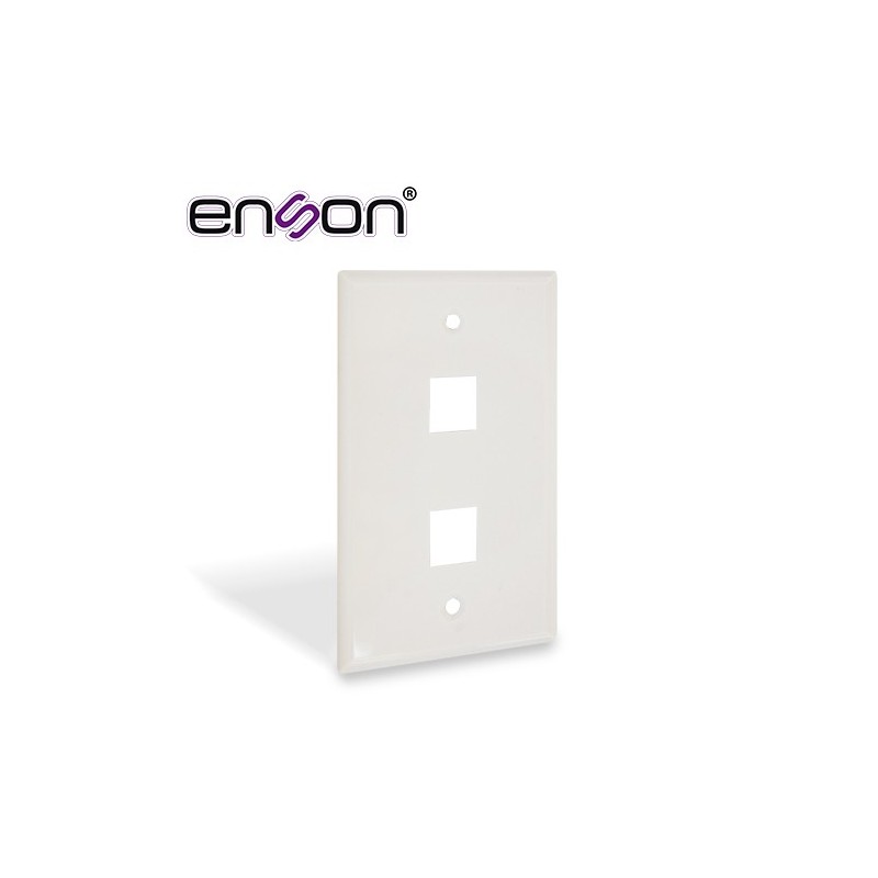 Placa de pared (faceplate) universal ens-fp62 enson 2 puertos estilo k