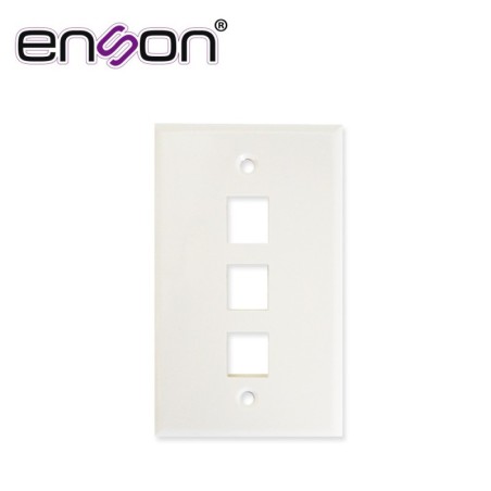 Placa de pared (faceplate) universal ens-fp63 enson 3 puertos estilo k