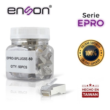 Plug facil ponchado blindado enson epro-splug5e-50 bote de 50 pzs para