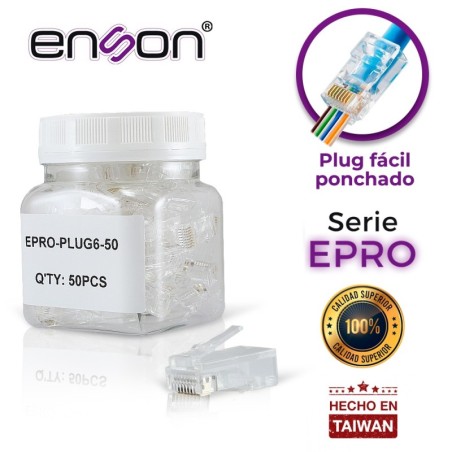 Plug facil ponchado enson epro-plug6-50 bote de 50 pzs para cable utp