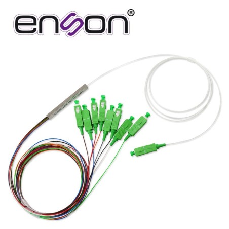 Splitter plc (divisor optico) enson ens-plc1x8 con conectores sc apc 1