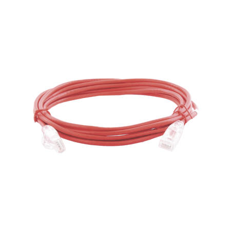 Cable de Parcheo Slim UTP Cat6A - 3 m Rojo Diametro Reducido (28 AWG)