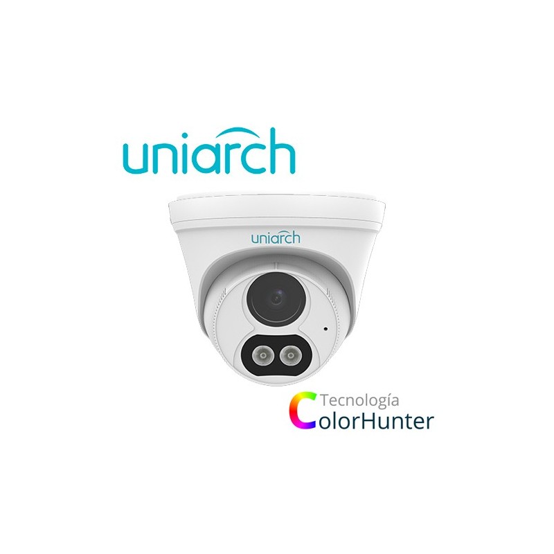 Camara ip turret uniarch ipc-t213-apf28w / 3mp / ultra 265 / lente 2.8