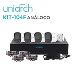 Kit 4x4 hd 2mp uniarcha kit-104f / uac-b112-f28a 4 camaras tipo bullet