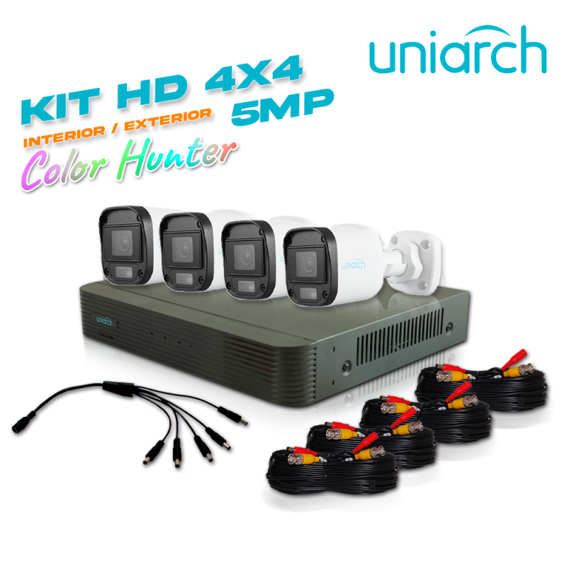 Kit sin caja uniarch 4x4, 5 megapixeles analogico 4 camaras color hunt