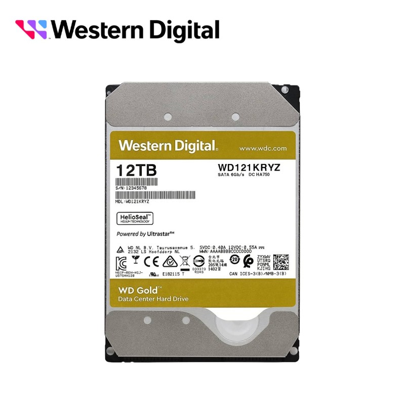 Dd disco duro 12tb wd121kryz wd gold 3.5 sata3 6gb/s 256mb 7200rpm 24x