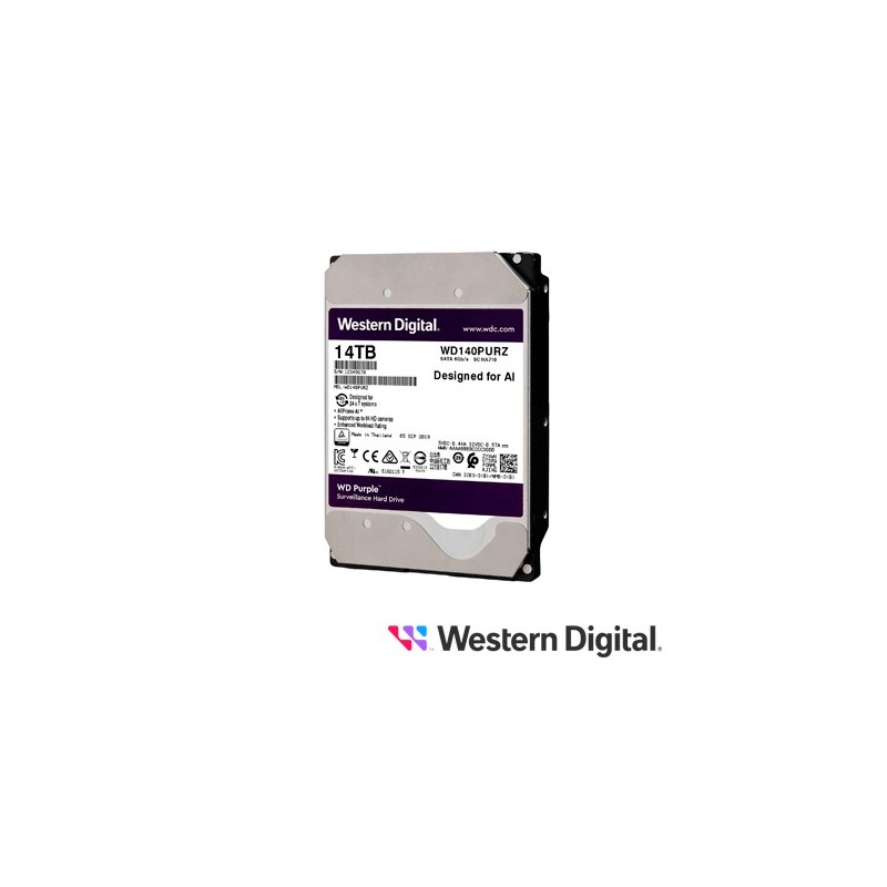 Disco duro dd 14tb sata wd purple wd141purp 24/7 optimizado para video