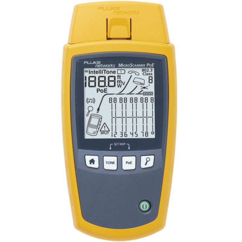 Verificador Fluke MicroScanner PoE con adaptador para mapas de cableado MS-POE