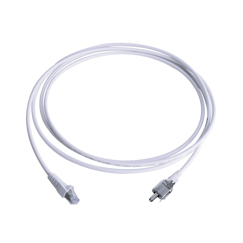 Cable de Parcheo TERA Cat5e 10/100BASE-T de 2 pares y conector modular LS0H Blanco 2 metros