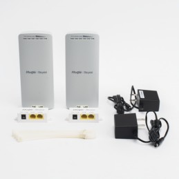 Kit Enlace Inalámbrico de 500 m Preconfigurado + Ajuste Automático de Potencia / Hasta 300 Mbps / Doble Puerto LAN