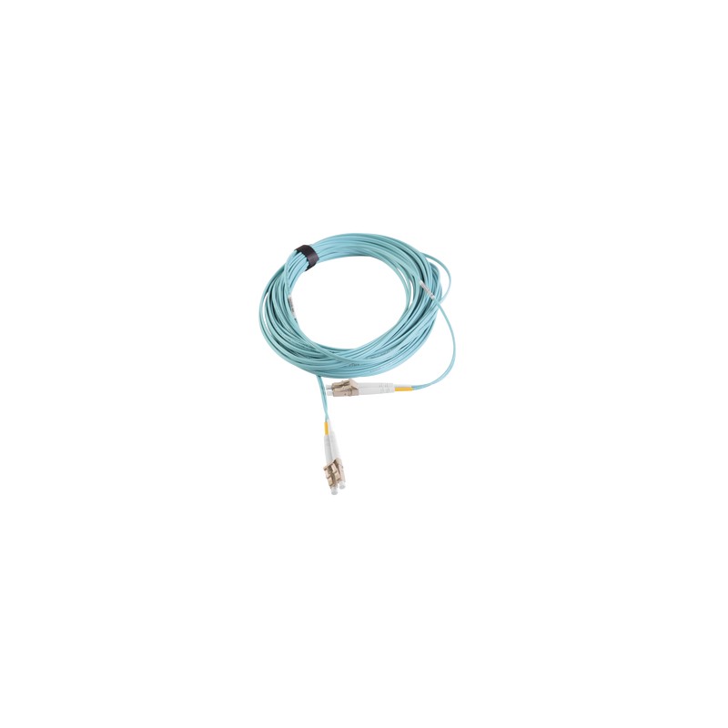 Jumper de Fibra Optica Multimodo 50/125 OM4 LC-LC Duplex OFNR (Riser) Aqua 8 ft