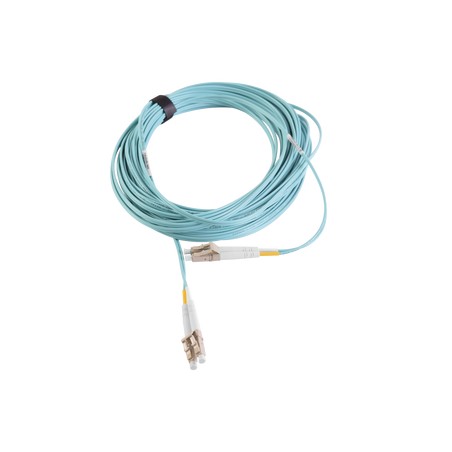 Jumper de Fibra Optica Multimodo 50/125 OM4 LC-LC Duplex OFNR (Riser) Aqua 8 ft