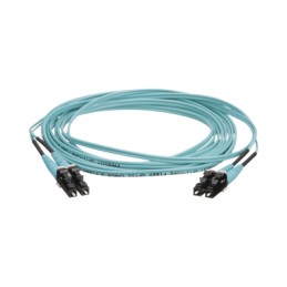 Jumper de Fibra Optica Multimodo 50/125 OM4 LC-LC Duplex OFNR (Riser) Aqua 15 ft