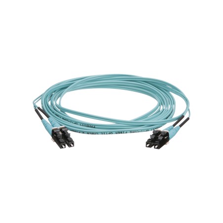 Jumper de Fibra Optica Multimodo 50/125 OM4 LC-LC Duplex OFNR (Riser) Aqua 15 ft