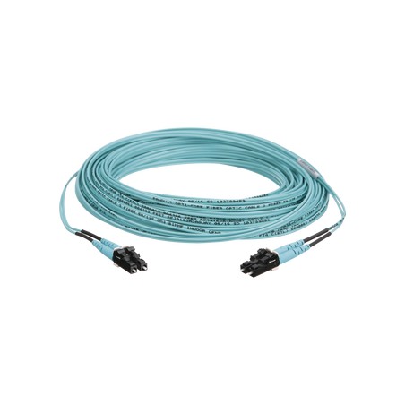 Jumper de Fibra Optica Multimodo 50/125 OM3 LC-LC Duplex OFNR (Riser) Aqua 28 ft