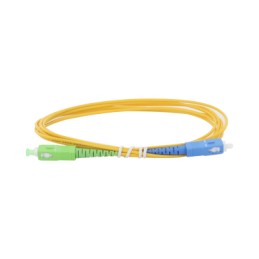 Jumper de Fibra Optica Monomodo 9/125 OS2 SC/APC-SC/APC Simplex OFNR (Riser) Amarillo 5 Metros