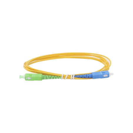 Jumper de Fibra Optica Monomodo 9/125 OS2 SC/APC-SC/APC Simplex OFNR (Riser) Amarillo 5 Metros