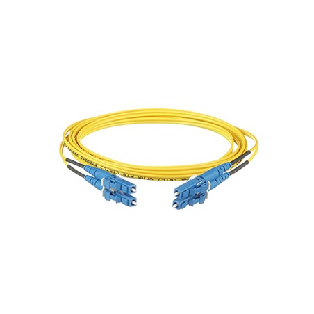 Jumper de Fibra Optica Monomodo 9/125 OS2 LC-LC Duplex OFNR (Riser) Amarillo 30 Metros