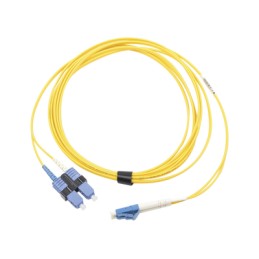 Jumper de Fibra Optica Duplex XGLO Monomodo LC UPC SC APCOS1 OS28.3 125YellowOFNR02 Meter