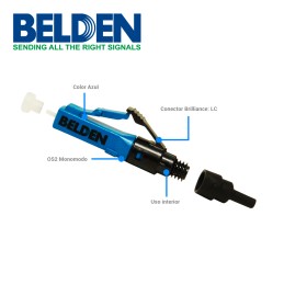 Conector fibra belden ax105203-s1  lc monomodo os2 azul