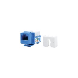 Conector Jack RJ45Keystone Cat5e con terminacion 110 (Punchdown)  Azul