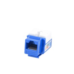 Conector Jack RJ45Keystone Cat5e con terminacion 110 (Punchdown)  Azul