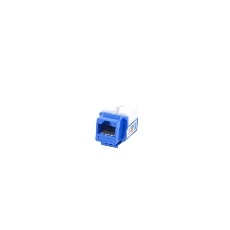 Conector Jack RJ45Keystone Cat5e con terminacion 110 (Punchdown)  Azul