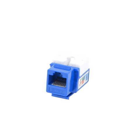 Conector Jack RJ45Keystone Cat5e con terminacion 110 (Punchdown)  Azul