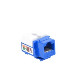 Conector Jack RJ45Keystone Cat5e con terminacion 110 (Punchdown)  Azul