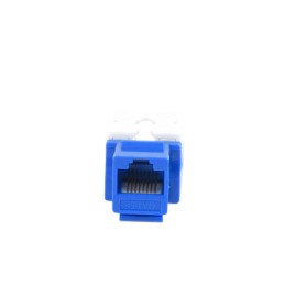 Conector Jack RJ45Keystone Cat5e con terminacion 110 (Punchdown)  Azul