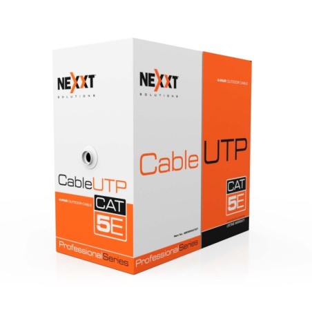 Bobina de Cable Nexxt Cat.5E UTP  tipo CMX Externo 4P  305M Negro Professional