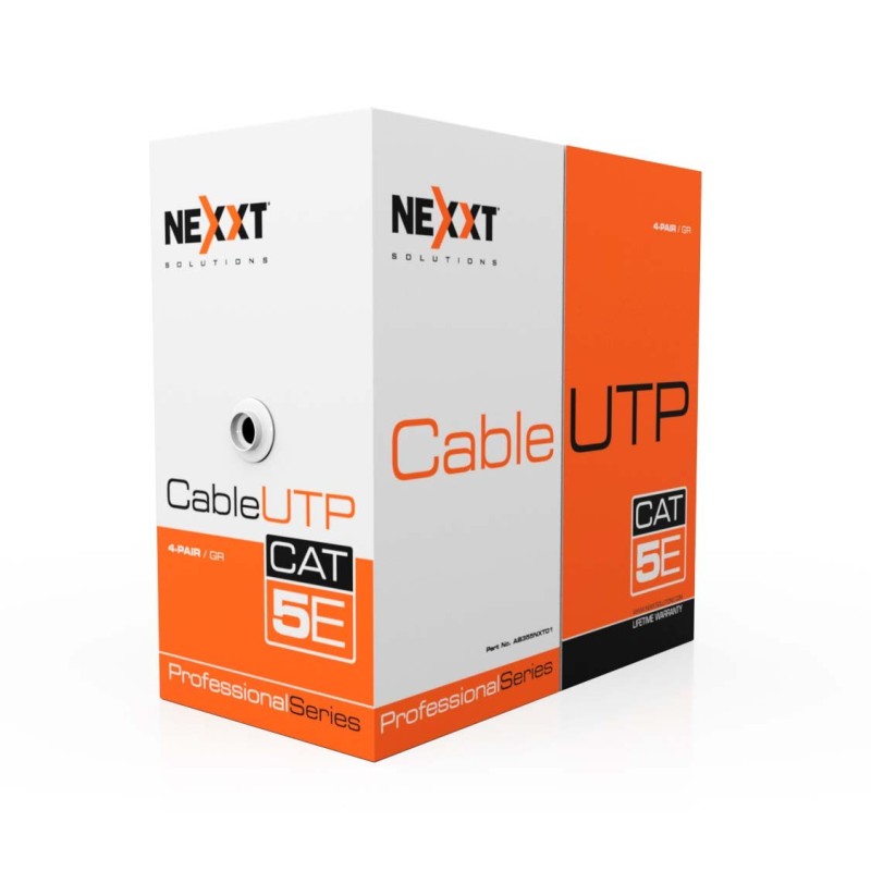 Bobina de Cable Nexxt Cat.5E UTP  tipo CM 4 Pares 305 M Gris Professional