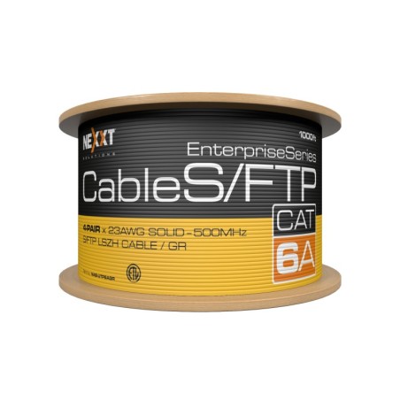 Bobina de Cable Nexxt Cat.6A S/FTP  tipo LSZH 305M Gris Enterprise