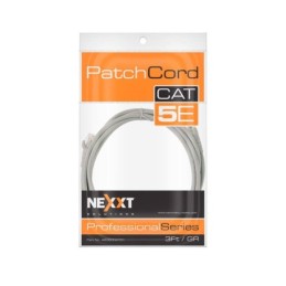 Cable Patchcord Nexxt Cat.5E UTP multifilar con  tipo CM 0.90M Gris