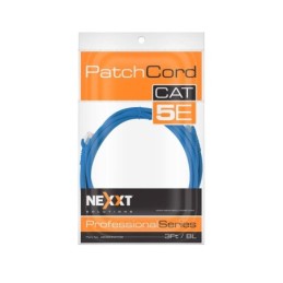 Cable Patchcord Nexxt Cat.5E UTP multifilar con  tipo CM 0.90M Azul