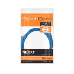 Cable Patchcord Nexxt Cat.6 UTP multifilar con  tipo CM 0.90M Azul