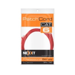 Cable Patchcord Nexxt Cat.6 UTP multifilar con  tipo CM 0.90M Rojo