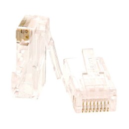 Conector Plug RJ45 Nexxt Cat.5E Conector Modular sin blindajebaño oro 30 micropulgadas bolsa 100 Pza