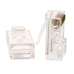 Conector Plug RJ45 Nexxt Cat.5E Conector Modular sin blindajebaño oro 30 micropulgadas bolsa 100 Pza