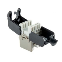 Módulo keystone Jack RJ-45 Hembra Cat.6A Sin Blindaje sin herramienta y tipo 110 Gris