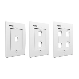 Placa de pared con iconos de identificación 2 puerto para conectores tipo keystone Blanco