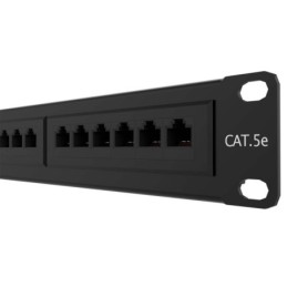 Patch panel para rack Cat.5E Pre-configurado 24 puertos sin blindaje tipo 110