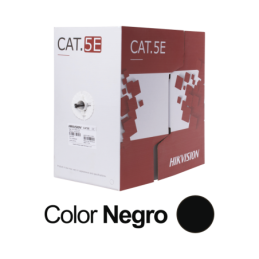 Bobina de Cable UTP 305 Mts / Cat 5E 24 AWG / Color Negro / PE / Uso en Exterior / 100% Cobre / Aplicaciones de CCTV, Redes de D