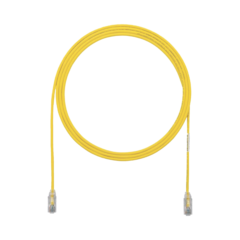 Cable de Parcheo TX6 UTP Cat6 Diametro Reducido (28AWG) Amarillo 1ft