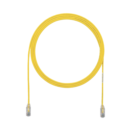 Cable de Parcheo TX6 UTP Cat6 Diametro Reducido (28AWG) Amarillo 1ft