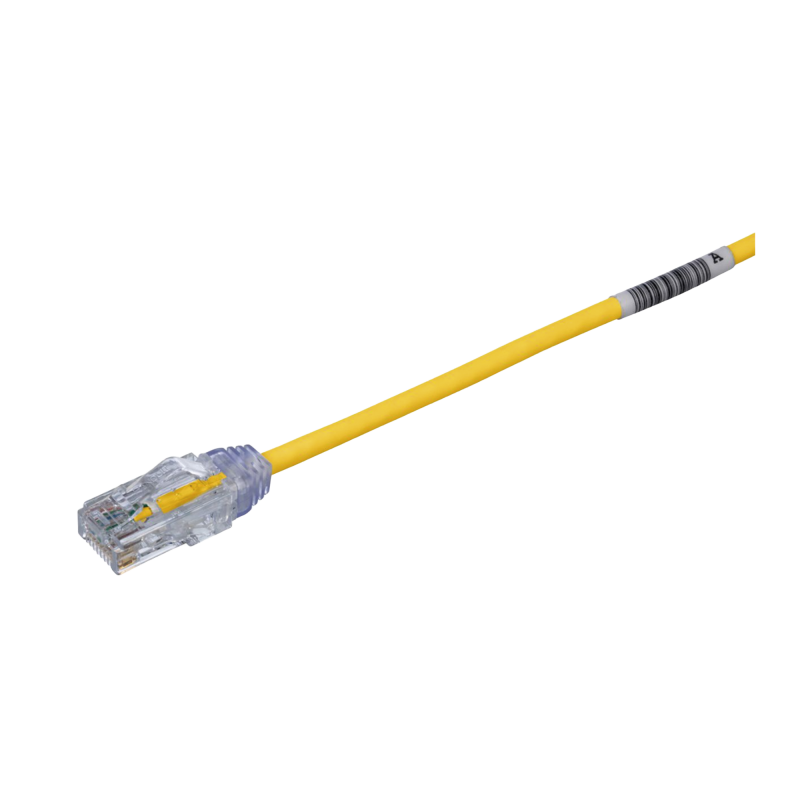 Cable de Parcheo TX6 UTP Cat6 Diametro Reducido (28AWG) Amarillo 8in (20.2cm)