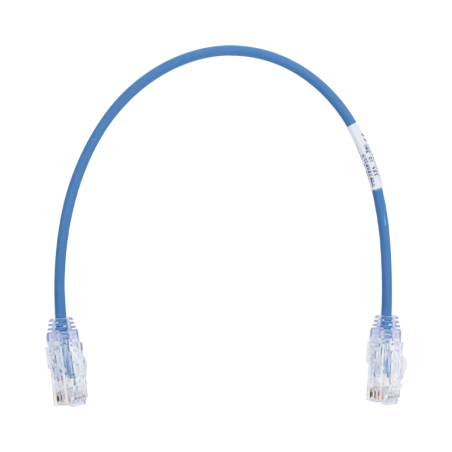 Cable de Parcheo TX6 UTP Cat6 Diametro Reducido (28AWG) Azul 1ft