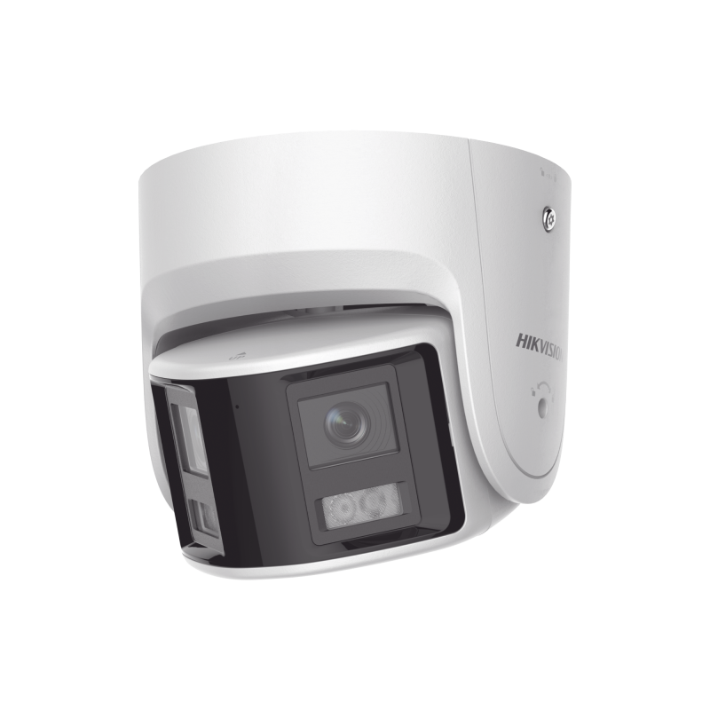 Camara Camara Turret IP Panoramica 4 MP / 2 Lentes 2.8 mm 180° / Color 24/7 ColorVu / PoE / WDR 130° / IP67 / ACUSENSE / Luz Est