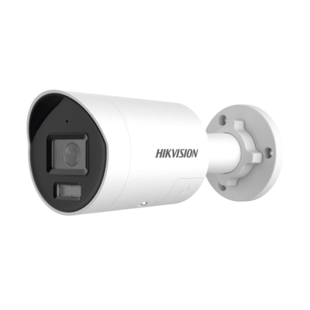 Camara ColorVu  Camara Bala IP 8MP4K / Lente 2.8 mm / 40 mts IR + 40 mts Luz Blanca / IP67 / Luz Intermitente y Alerta de Audio 